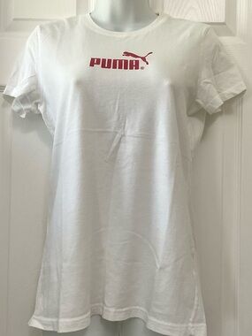 Puma White T-Shirt with Red Logo